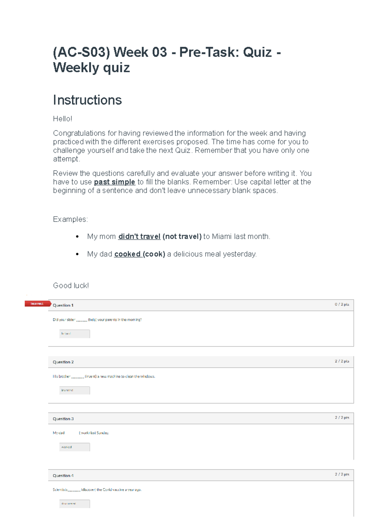 AC-S03 Week 03 Pre-Task Quiz Weekly Quiz - (AC-S03) Week 03 - Pre-Task ...