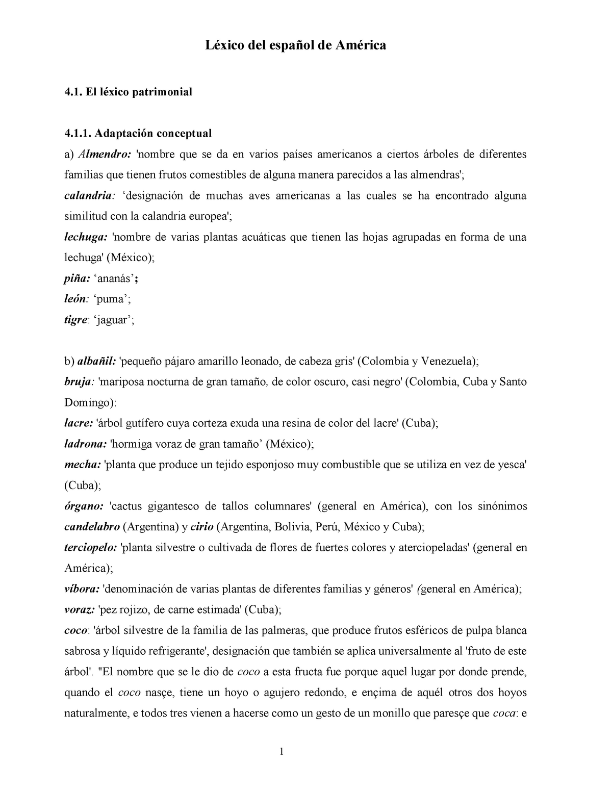Lexico Patrimonial I Ejemplario Espanol De America Ub Studocu