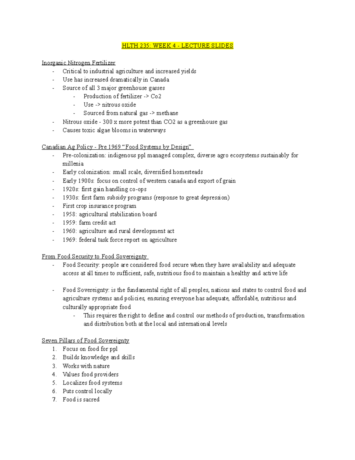 HTLH 235 WEEK 4 - Lecture - HLTH 235: WEEK 4 - LECTURE SLIDES Inorganic ...