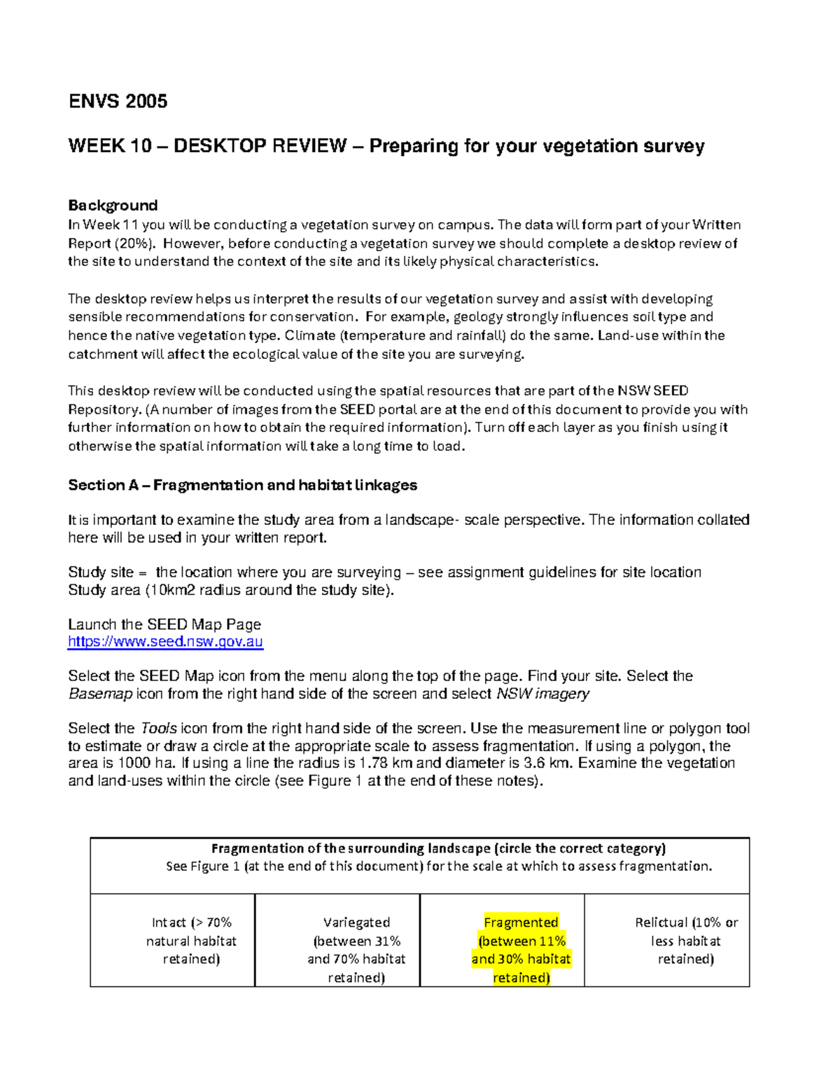 ENVS2005 Desktop Review - ENVS 2005 WEEK 10 – DESKTOP REVIEW ...