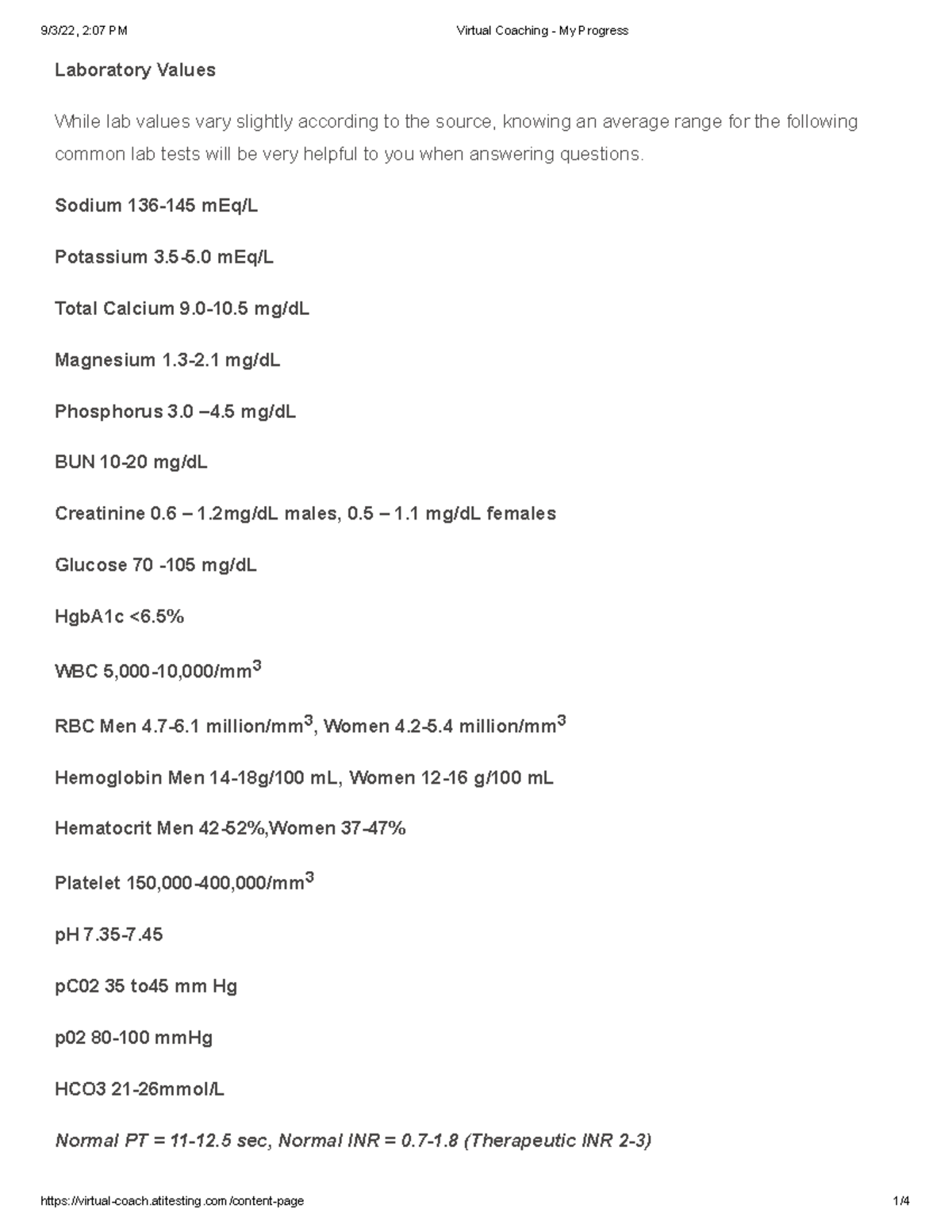 Lab values - Heheh - Laboratory Values While lab values vary slightly ...