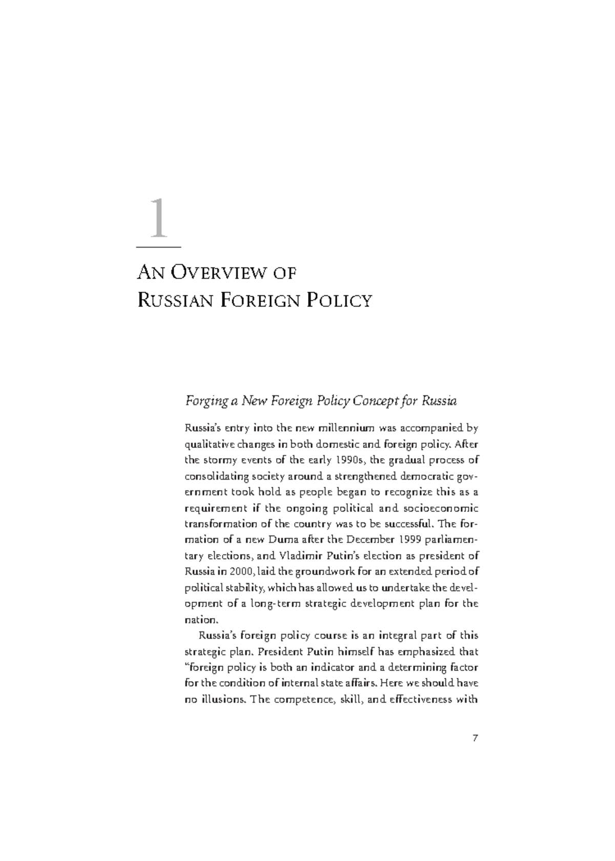 Week 12 An Overview Of Russian Foreign Policy - Forging A New Foreign ...