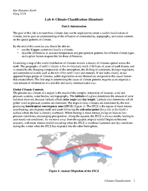 Lab 1, latitude and longitude, handout - Our Dynamic Earth Geog 1216 ...