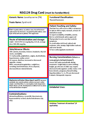 Diphenhydramine - Drug Card - NSG 124 - NSG124 Drug Card(must Be ...