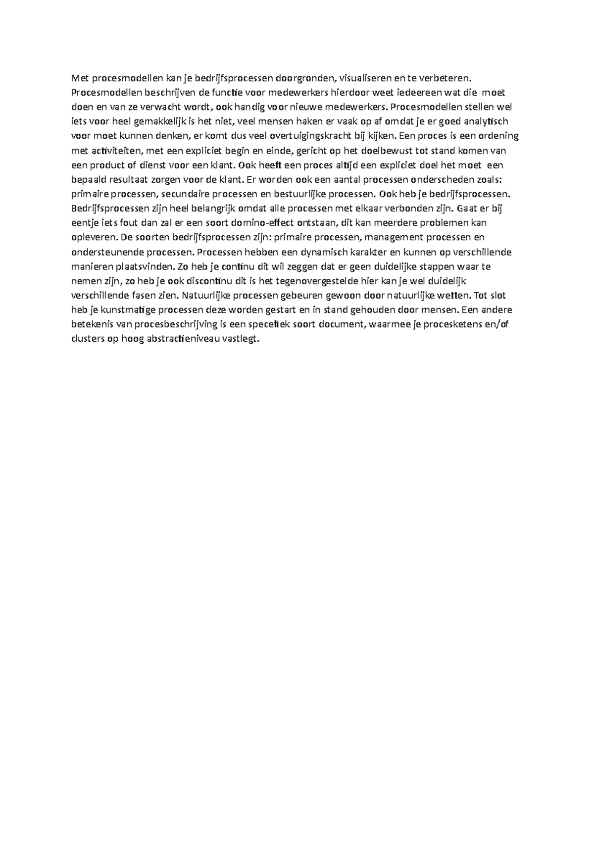 Samenvatting Artikelen Literatuurverslag Thema 3 Business Proces ...