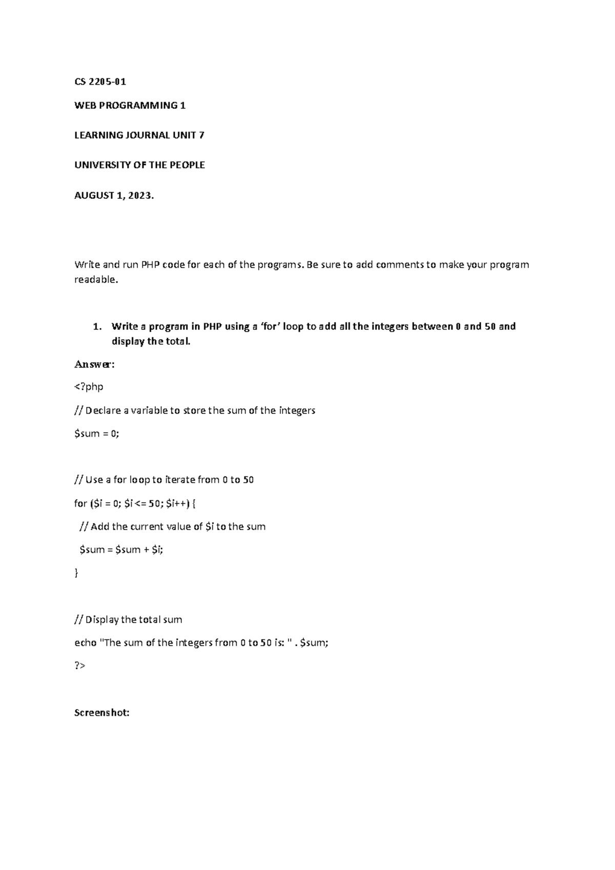Cs 2205 01 Web Programming 1 Unit 7 Cs 2205 Web Programming 1 Cs 2205 01 Web Programming 1 Unit 7 Cs 2205 Web Programming 1