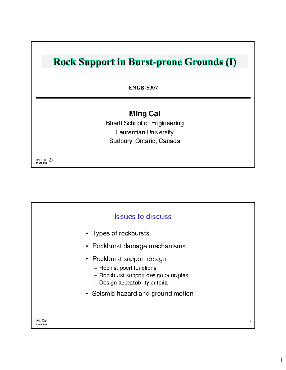 10 Rock support in burst-prone grounds (I) - M. Cai - Studocu