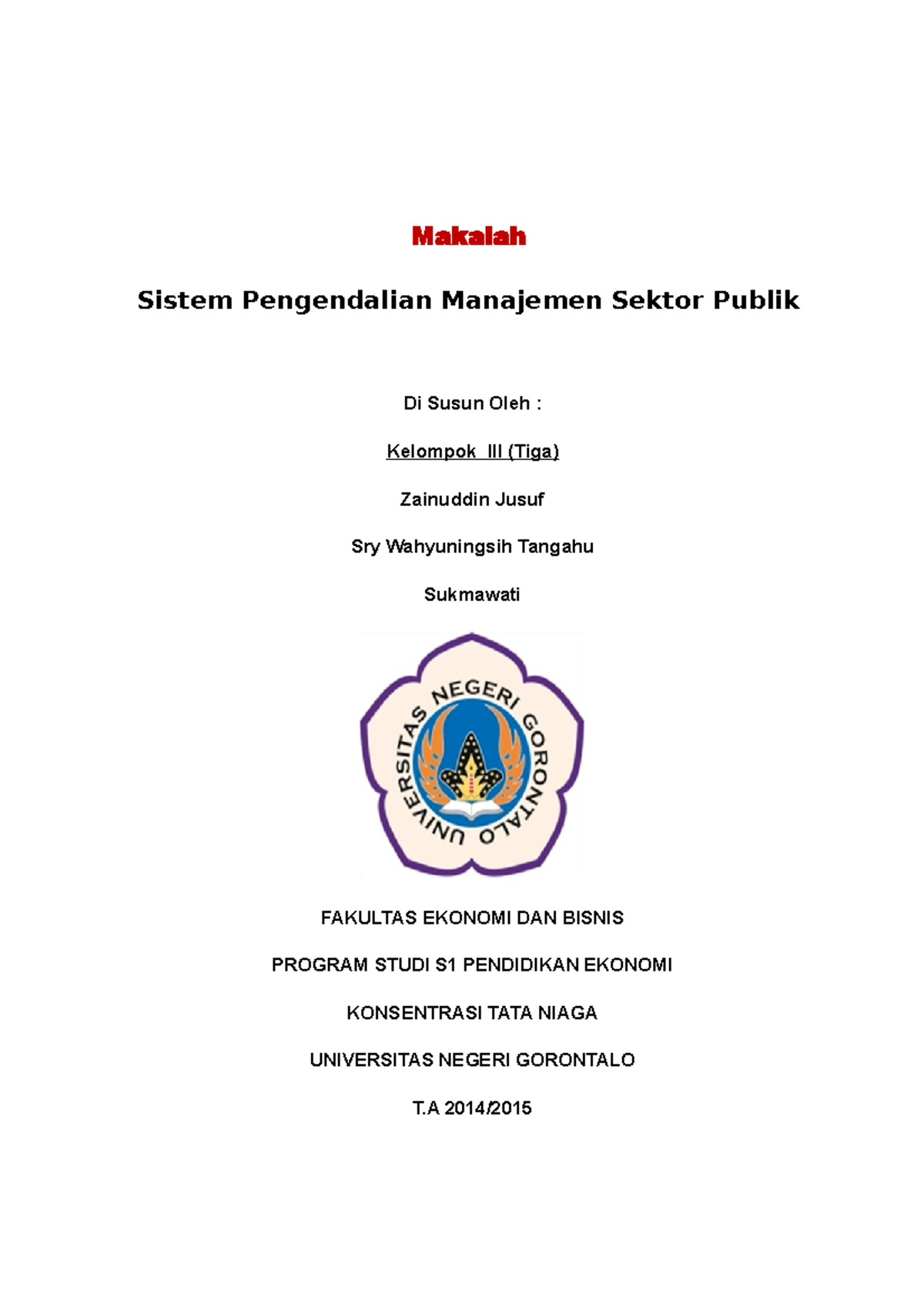 311552281 Makalah Sistem Pengendalian Manajemen Sektor Publik - Makalah ...