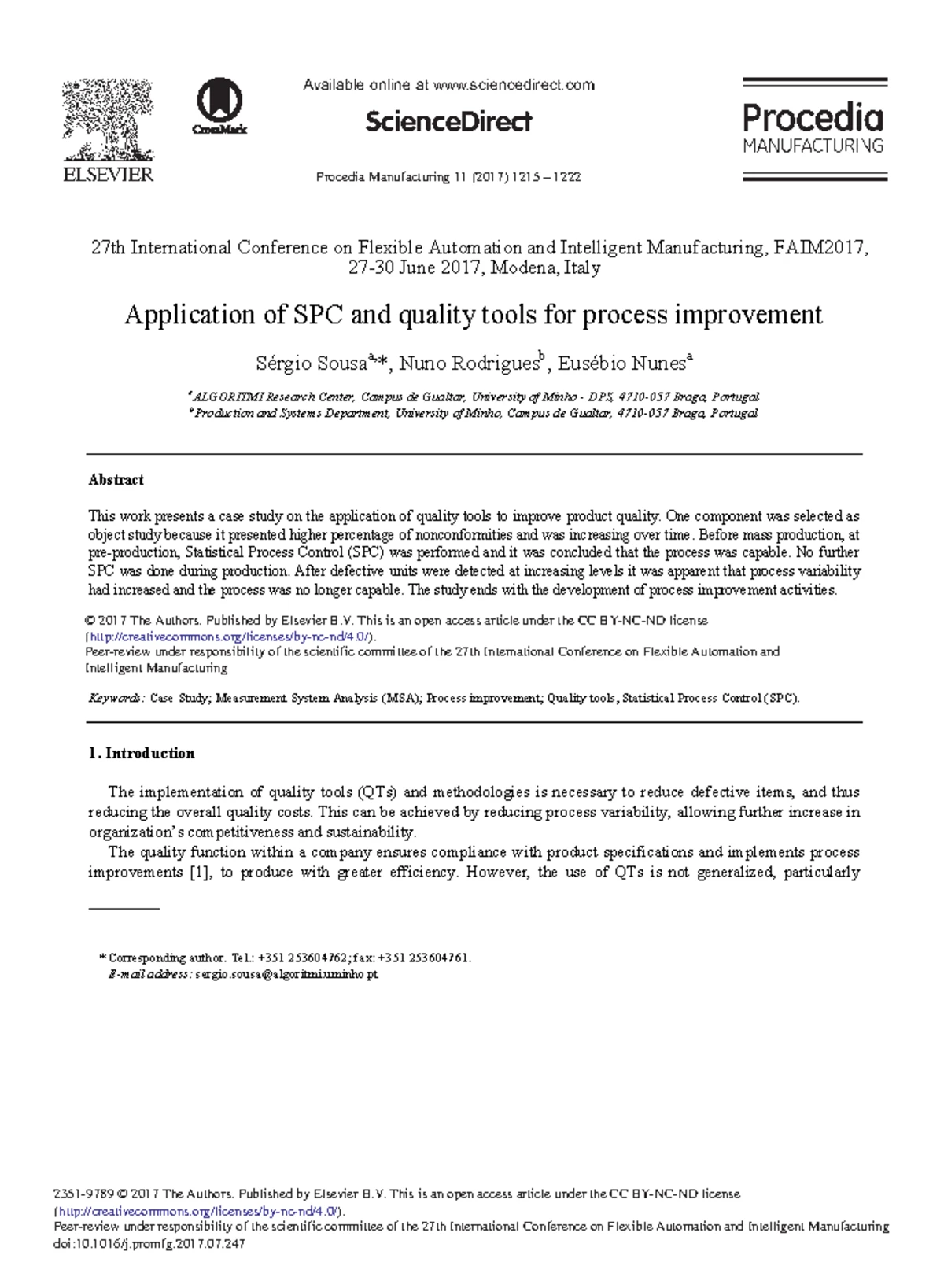 Application of Statistical Process Control (SPC) in Manufacturing ...