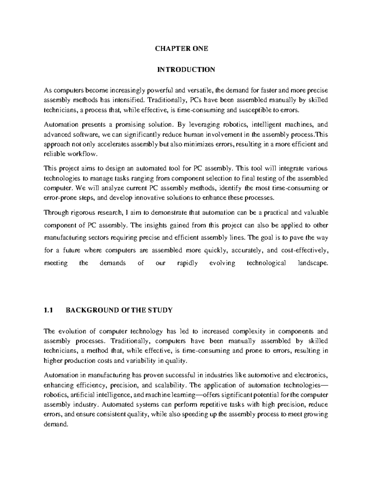 Project report template for computer science students - CHAPTER ONE ...