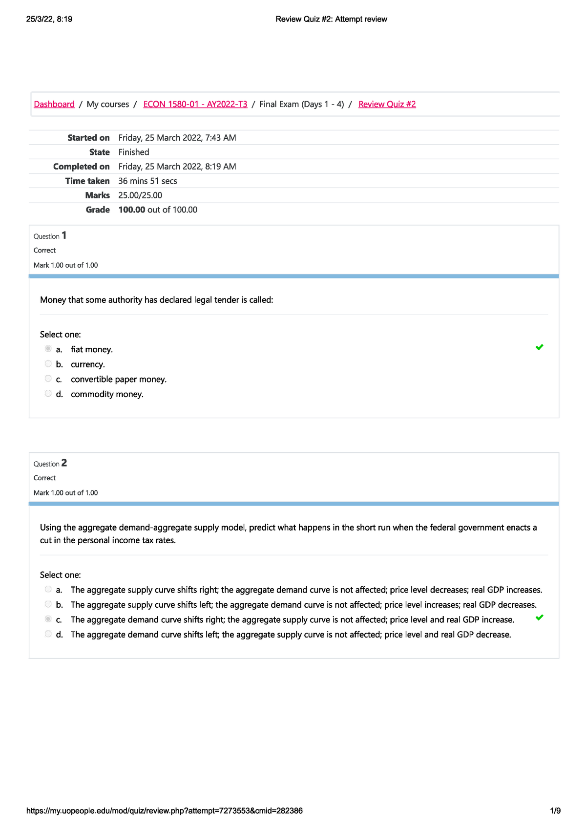 Review Quiz #2 - The Review Quiz will test your knowledge of all ...