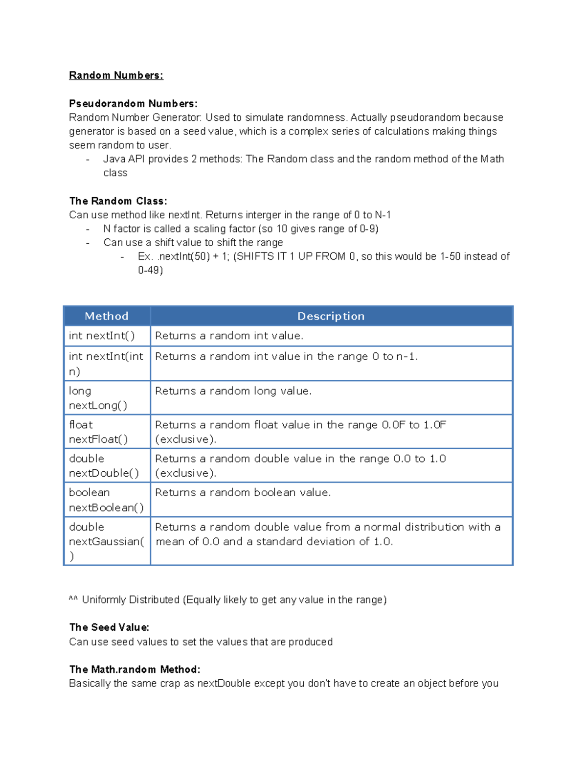 Week 4 Notes Cs1054 Introduction To Programming In Java Studocu