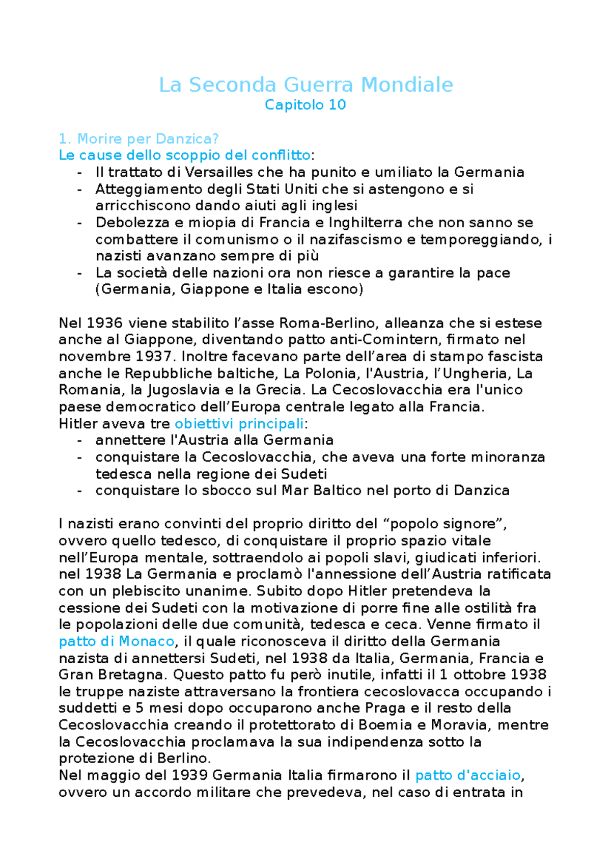 La seconda guerra mondiale - La Seconda Guerra Mondiale Capitolo 10 ...
