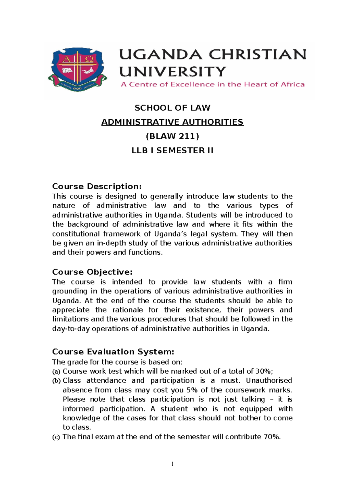 AA Course Outline 2024-updated - SCHOOL OF LAW ADMINISTRATIVE ...
