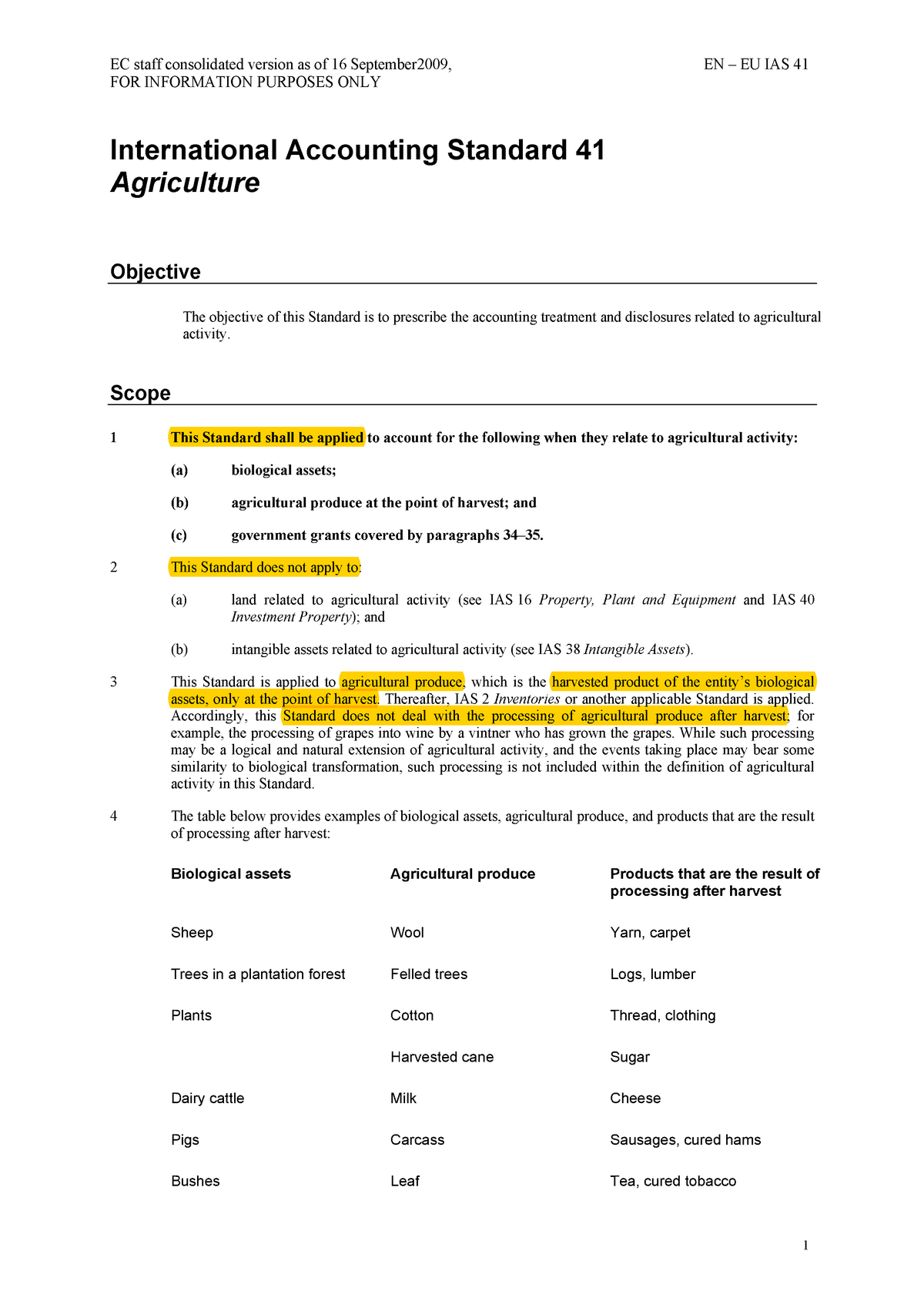 IAS-41-Agriculture - IAS-41-Agriculture - FOR INFORMATION PURPOSES ONLY ...