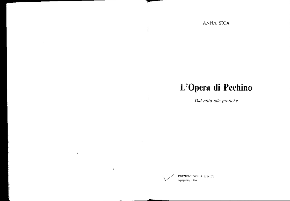 Storia Del Teatro E Dello Spettacolo Unimi L'Opera di Pechino - Materiale didattico - Storia del teatro e dello