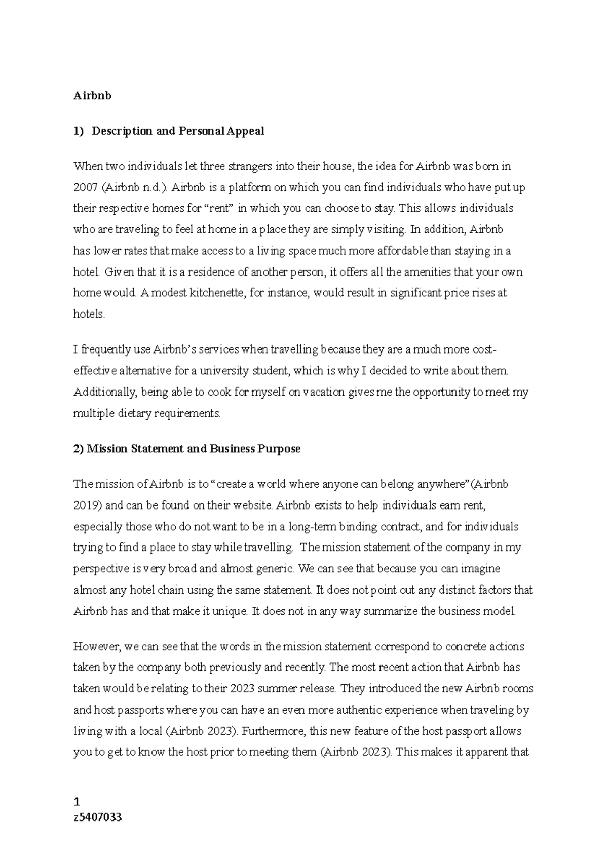 Individual Milestone Airbnb Description and Personal Appeal When two