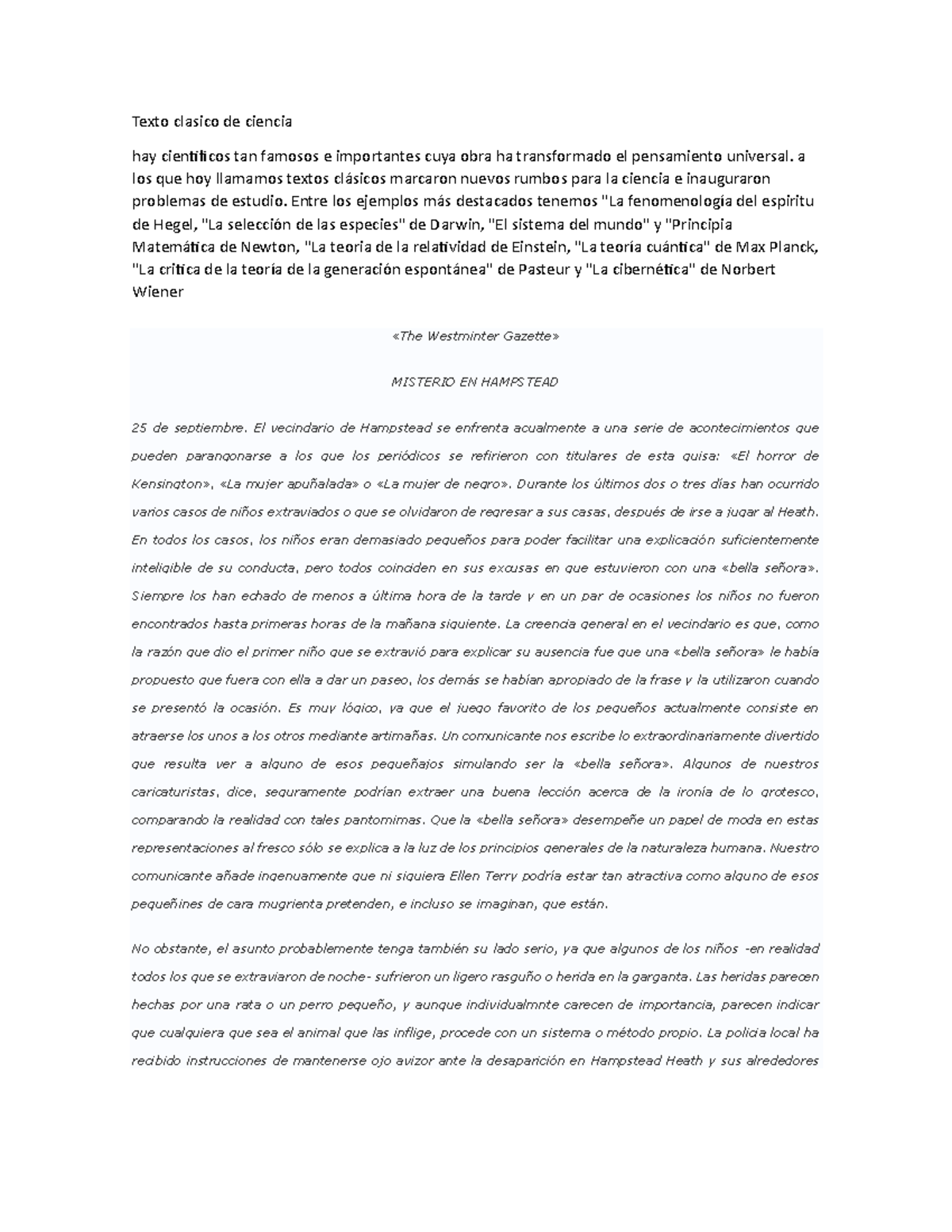 Tipos de texto cientifico - Texto clasico de ciencia hay cientificos ...