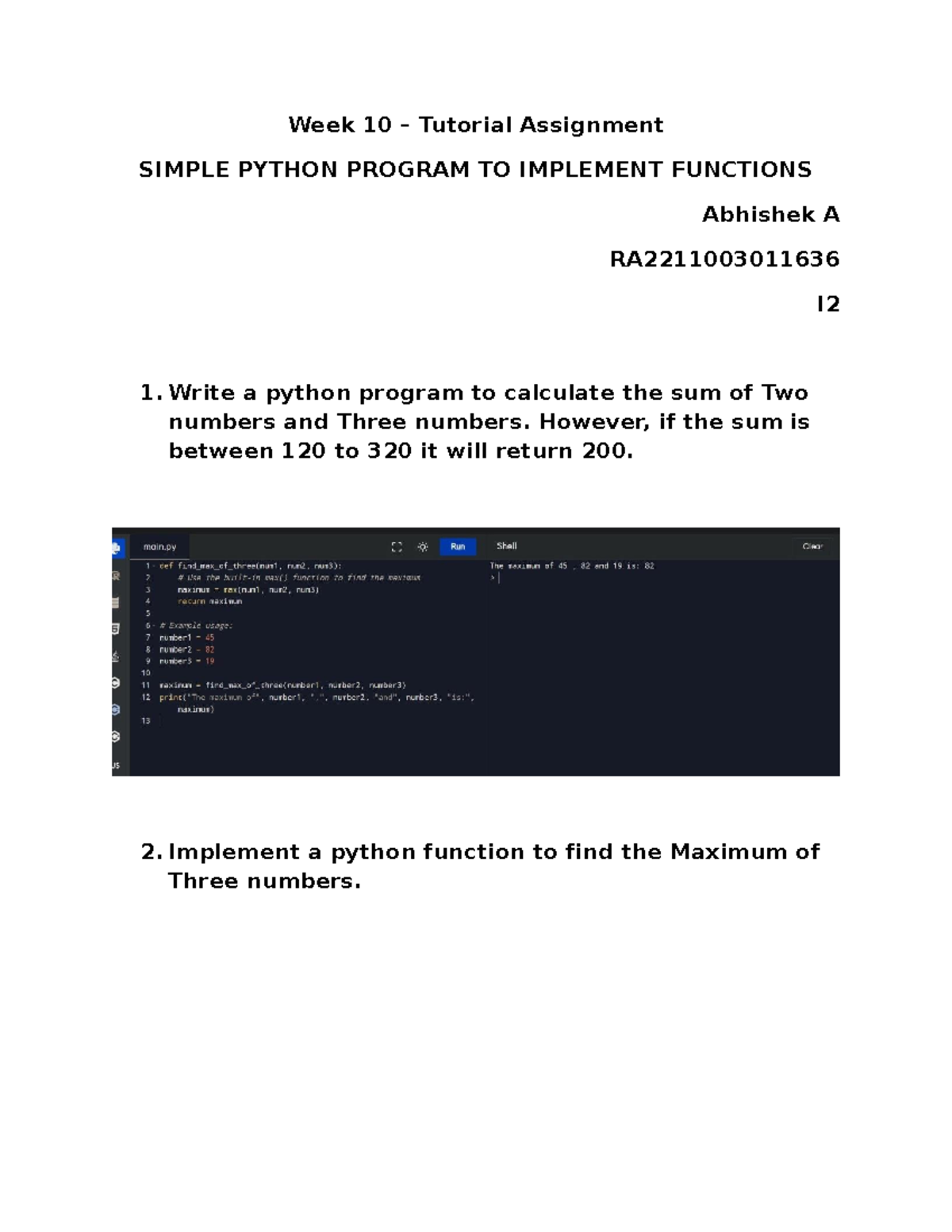 App week 10 - assignment 10 for app - Week 10 – Tutorial Assignment ...