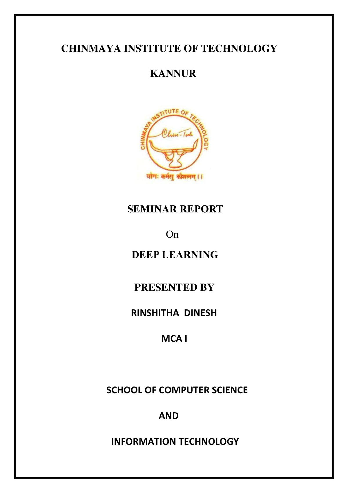 humanoid robot seminar report - CHINMAYA INSTITUTE OF TECHNOLOGY KANNUR ...