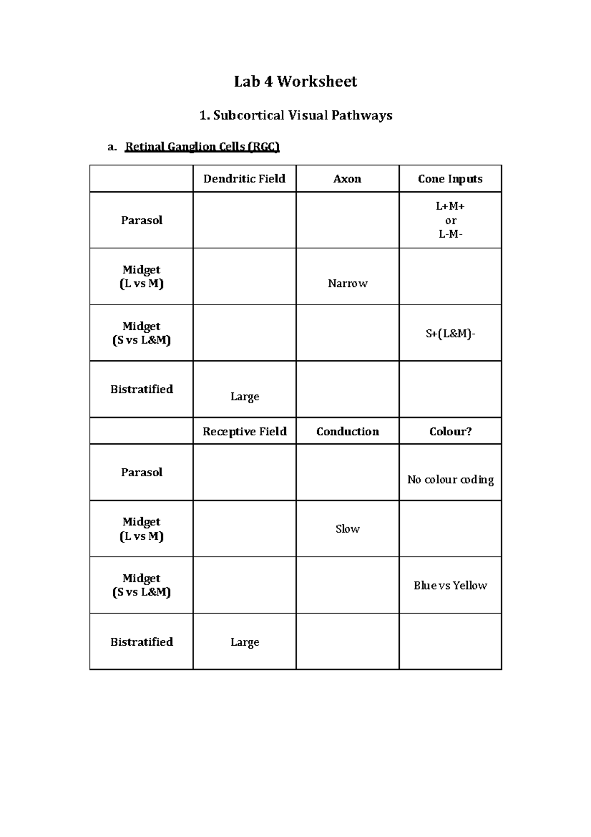 Lab 4 Worksheet - Lab 4 - Vision 2 - materials. relates to Paul ...
