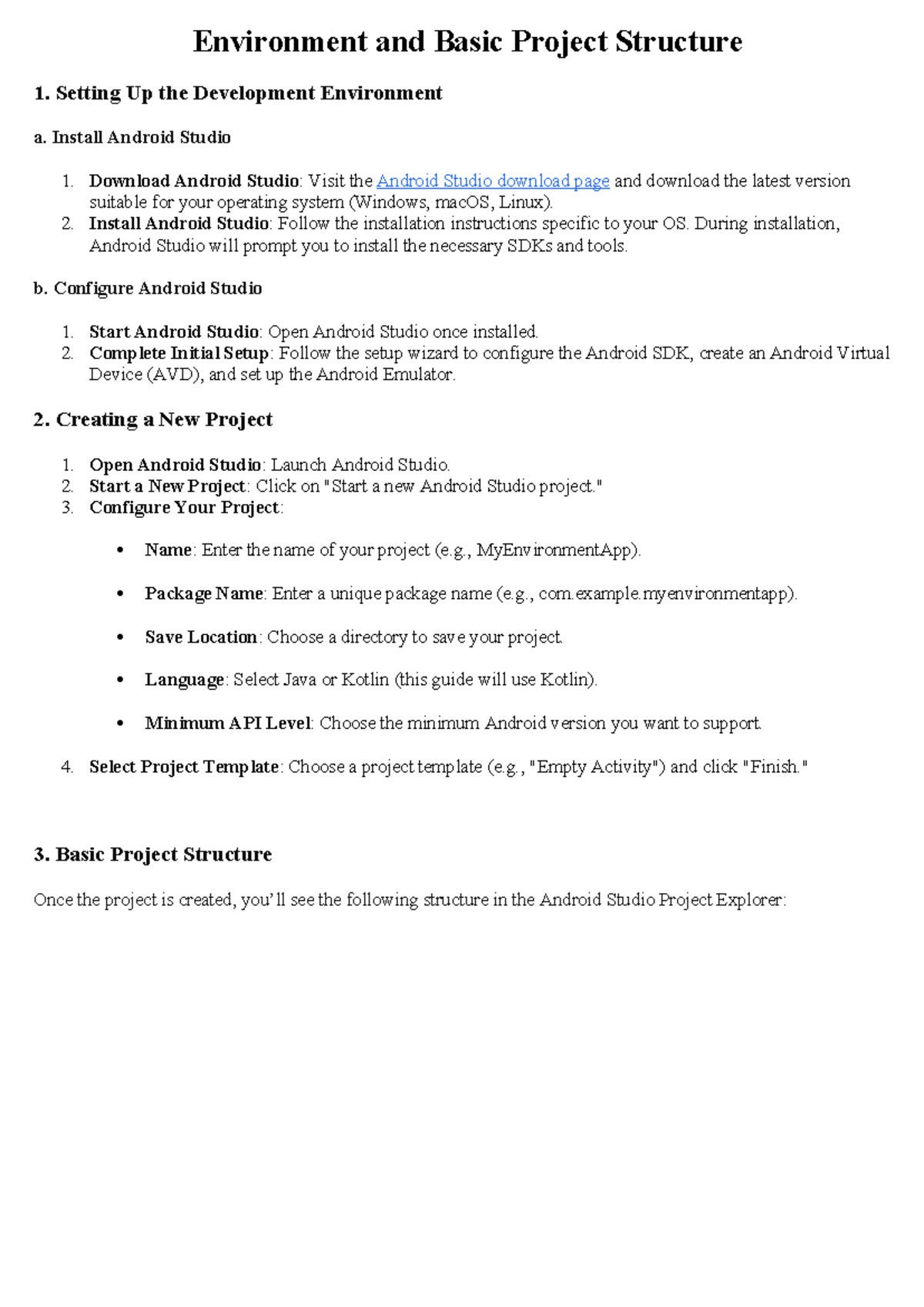 Environment and Basic Project Structure - Setting Up the Development ...