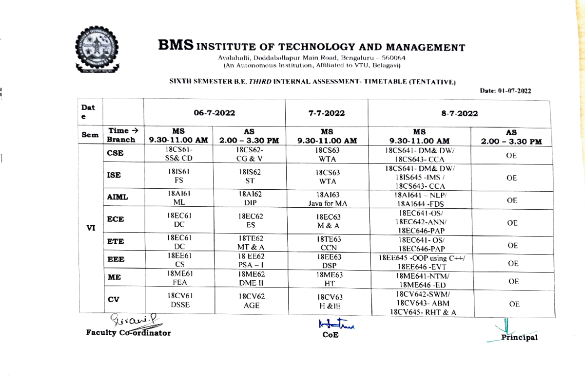 Circular File 10 26 - Yuhhu - BMS INSTITUTE OF TECHNOLOGY AND ...