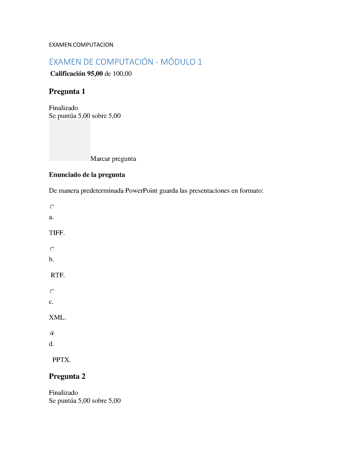 Examen Computacion 1 Y 2 - EXAMEN COMPUTACION EXAMEN DE COMPUTACI”N - M ...