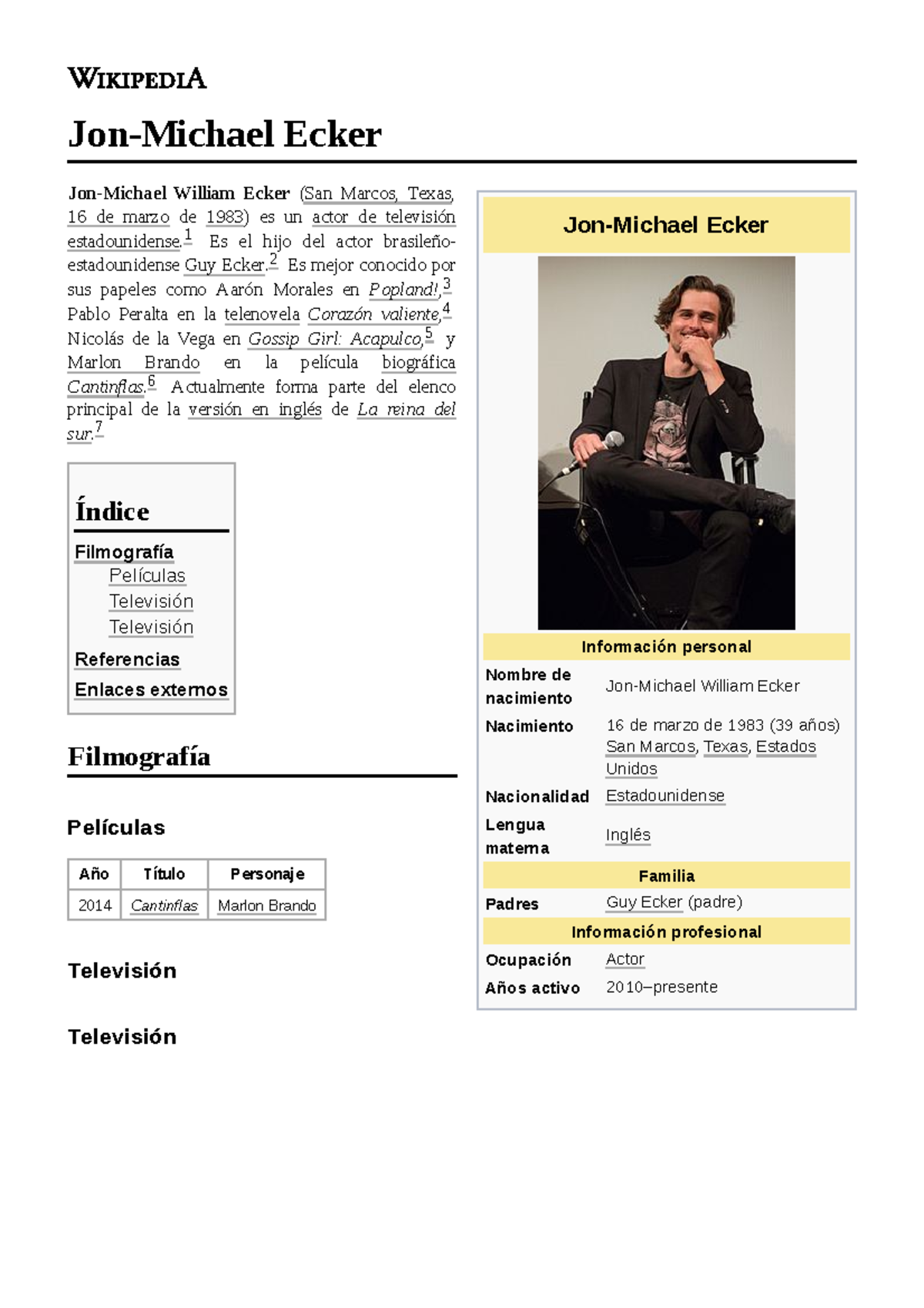 Jon-Michael Ecker - XCVC - Jon-Michael Ecker Información personal ...