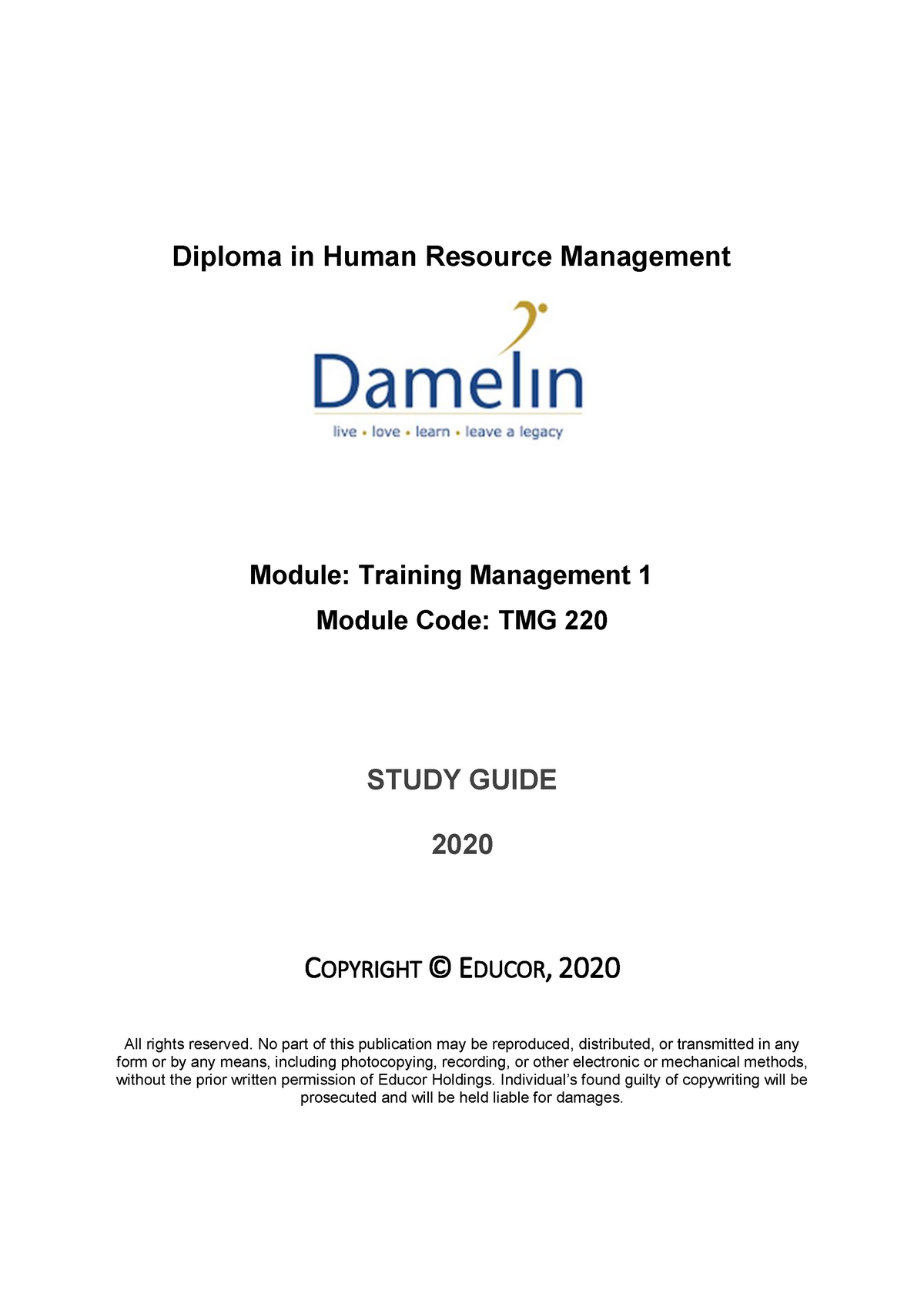 study-guide-diploma-in-human-resource-management-module-training