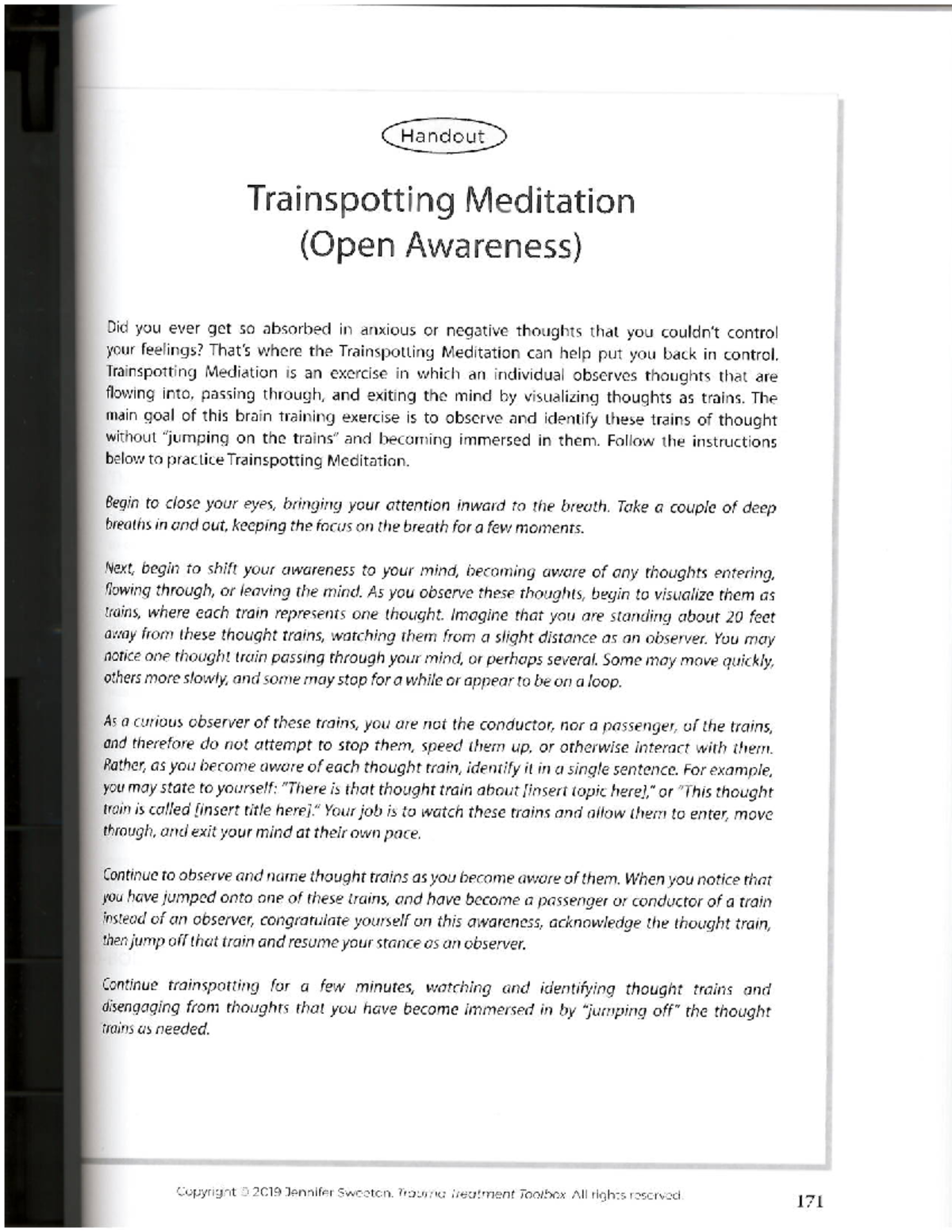 Trainspotting Meditation PSYD 363 Studocu