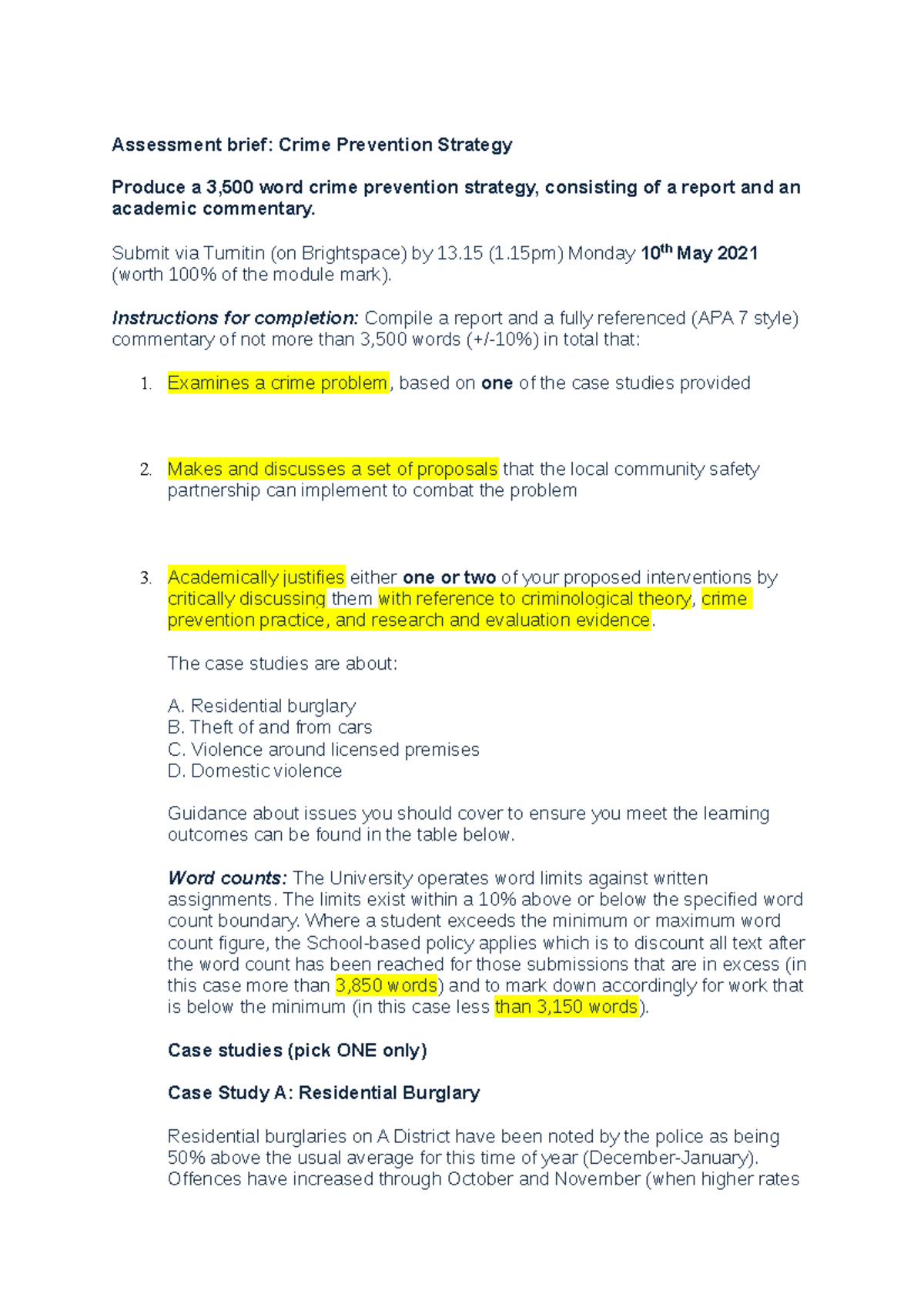 Crime Prevention Strategy Assessment brief Crime Prevention Strategy