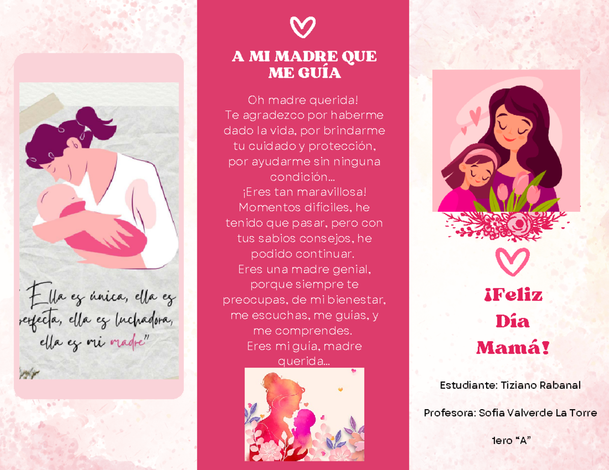 Triptico de Mama Tiziano Rabanal - Oh madre querida! Te agradezco por
