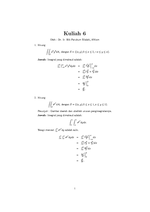 Responsi 9 - folding integral variable replacement - Kalkulus III - Studocu