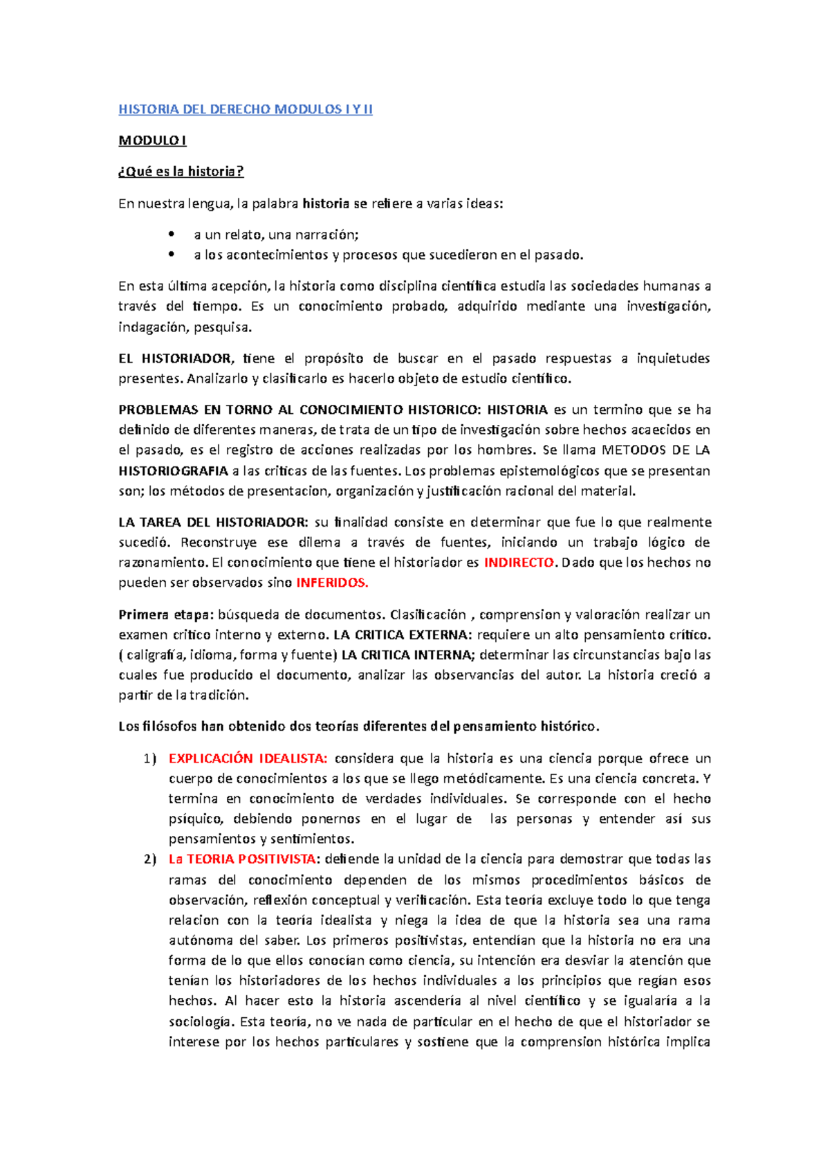 Historia Del Derecho Primer Parcial Historia Del Derecho Modulos I Y