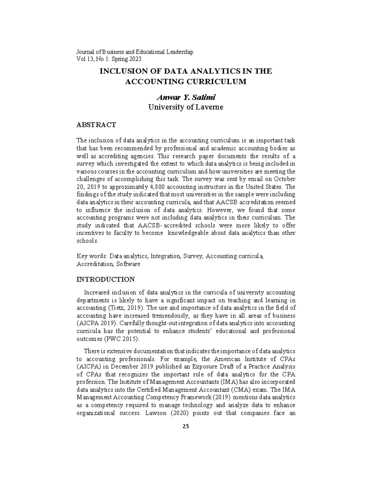 DATA Analytics 2 - goodluck - Journal of Business and Educational ...