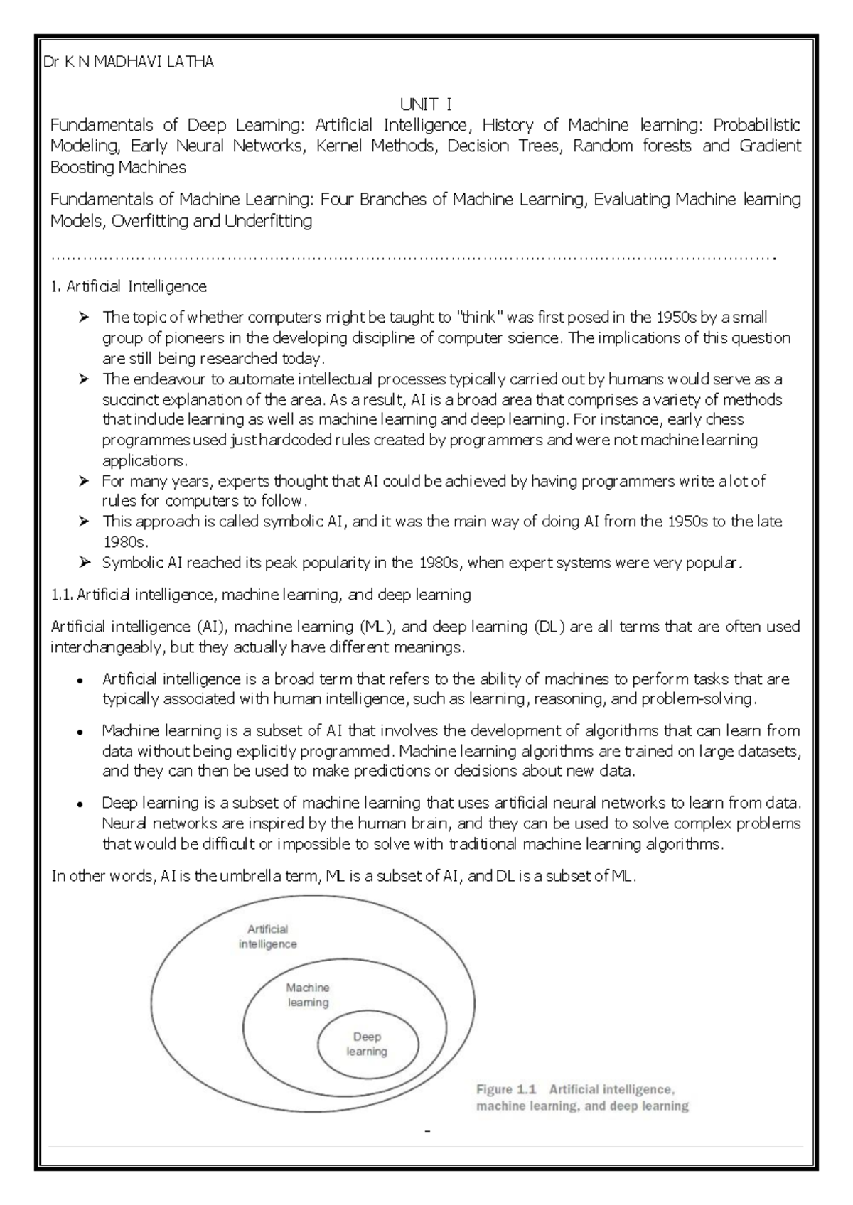 UNIT-I DEEP Learning Techniques - UNIT I Fundamentals of Deep Learning ...