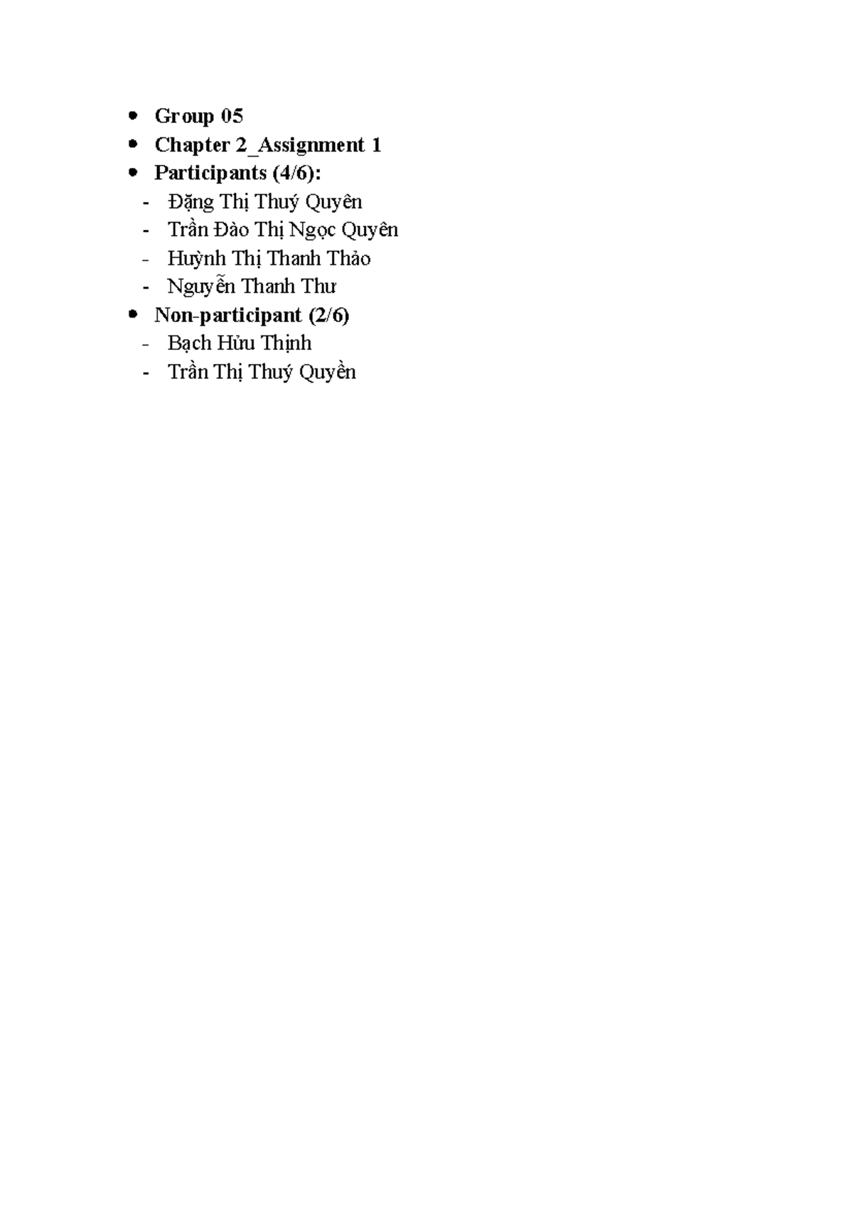Group-5 Chapter-2 - Assignment-1 - Kiểm toán - Group 05 Chapter 2 ...