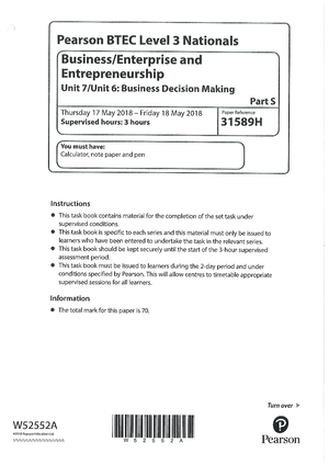 Unit 5 data modelling assignment 2 - BUSN11053 - Studocu