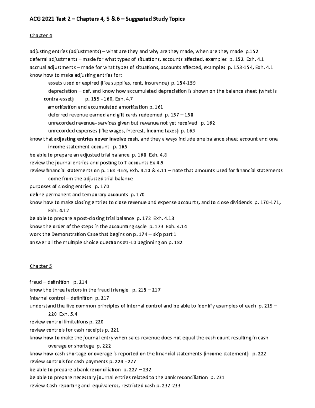 ACG 2021 Test 2 Study Topics 6th Ed (1) - ACG 2021 Test 2 – Chapters 4 ...