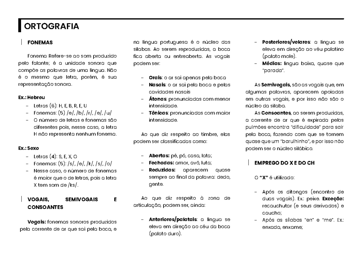 Relações homófonas estabelecidas entre as letras “X” e “CH”