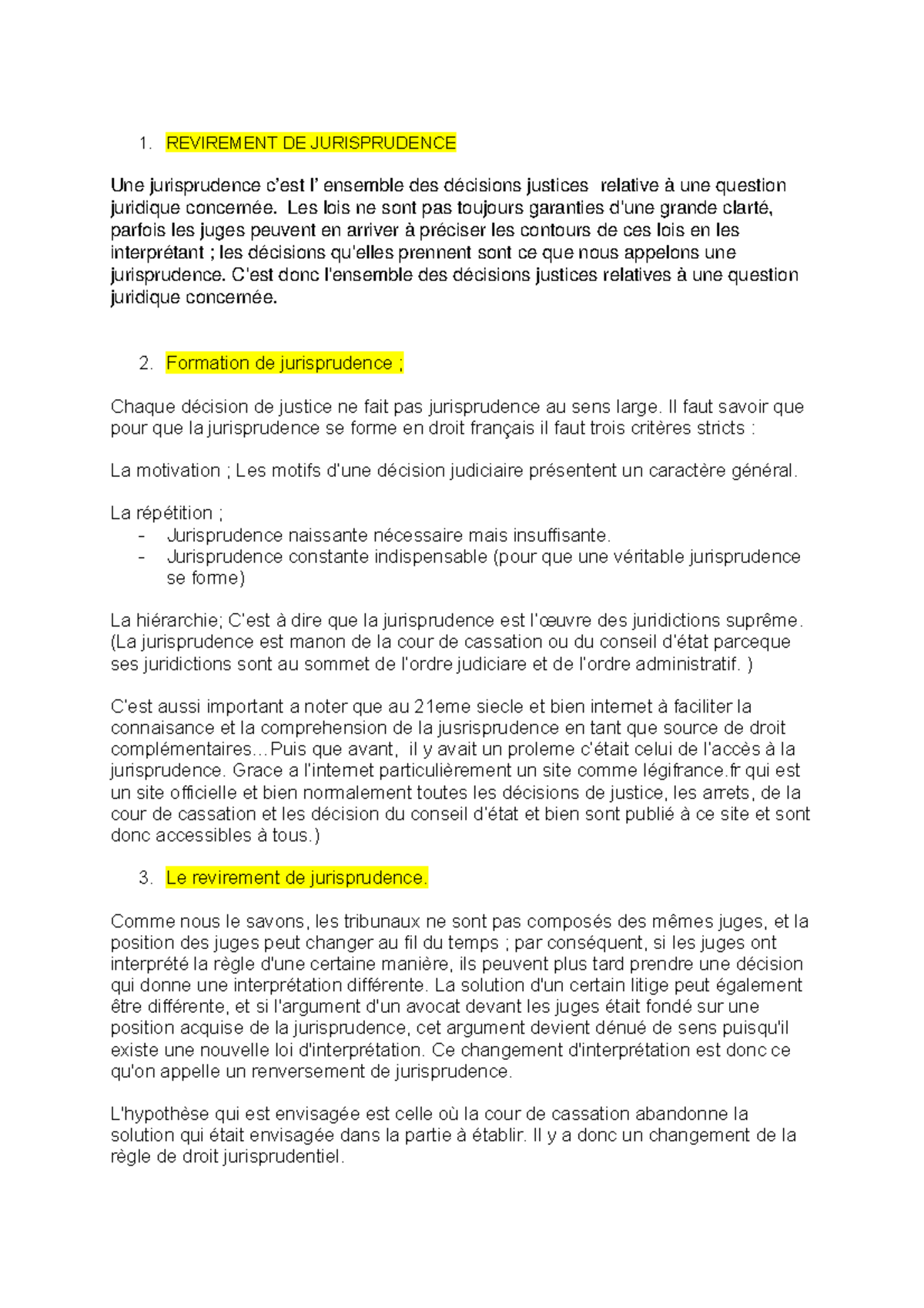 Revirement De Jurisprudence - REVIREMENT DE JURISPRUDENCE Une ...