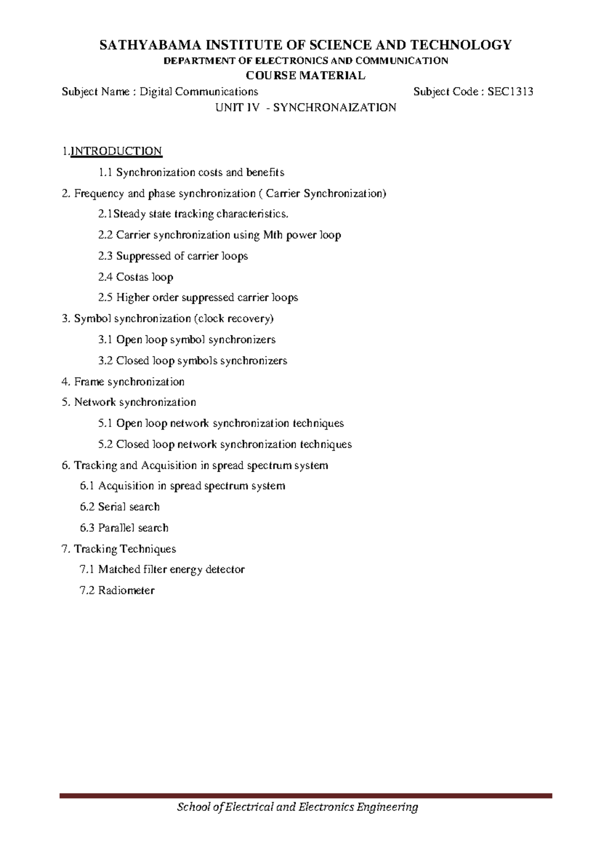 Unit 4 - useful for exam pre - DEPARTMENT OF ELECTRONICS AND ...