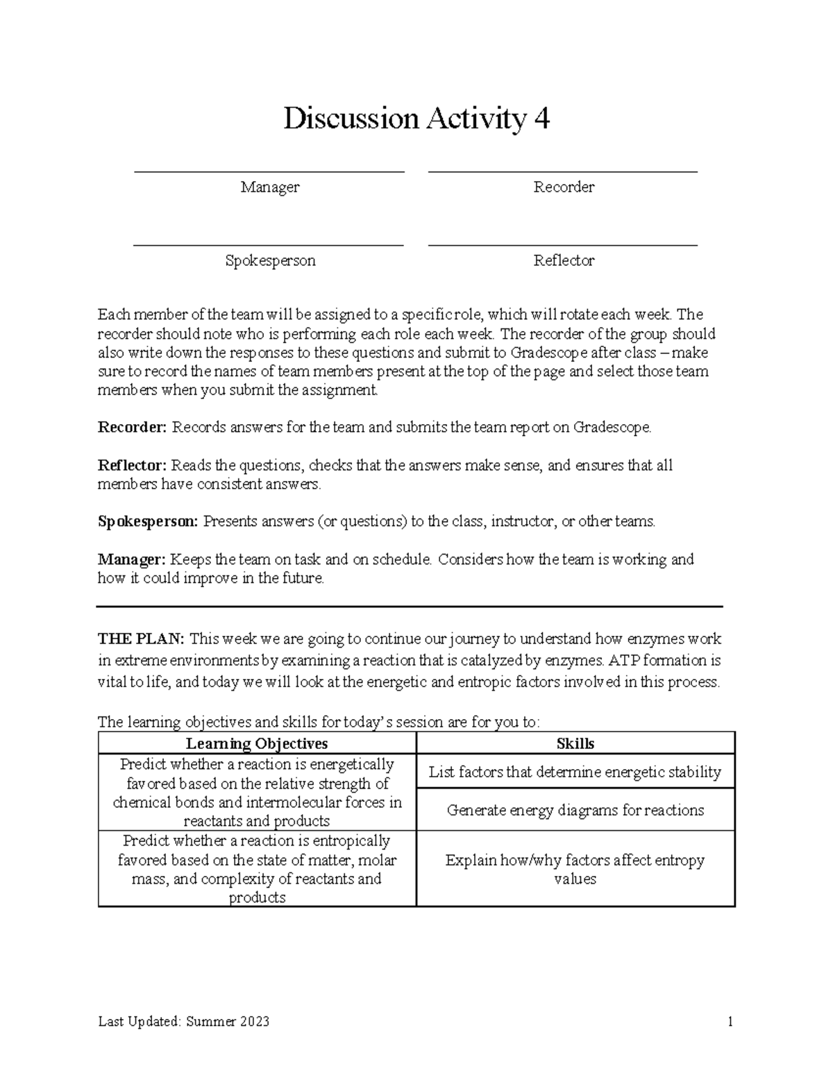 Discussion+Activity+04 - Discussion Activity 4 Each member of the team ...