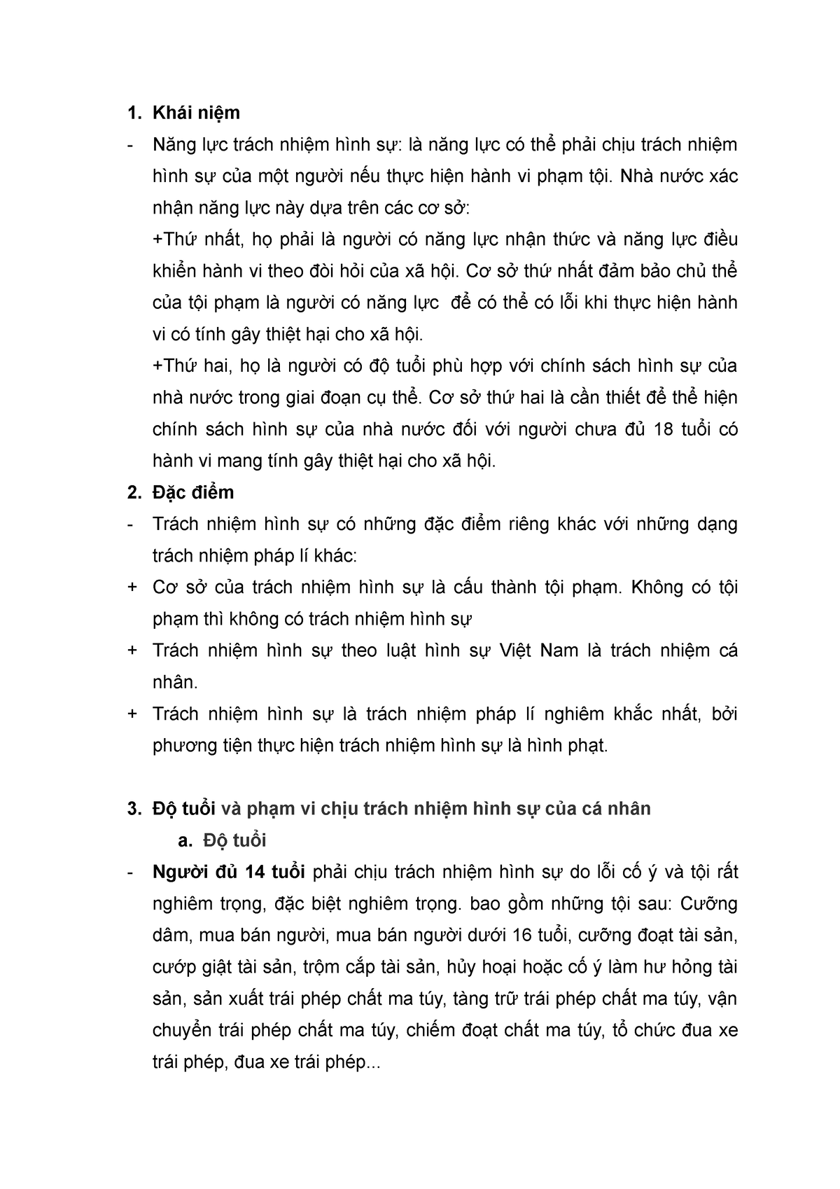 NL trách nhiệm hình sự - 1. Khái niệm Năng lực trách nhiệm hình sự: là năng lực có thể phải chịu - Studocu