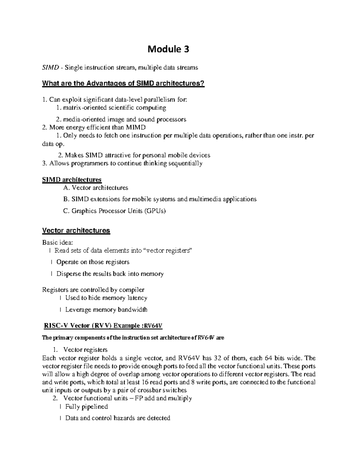 Module 3 Hpcnotes Module 3 Simd Single Instruction Stream Multiple