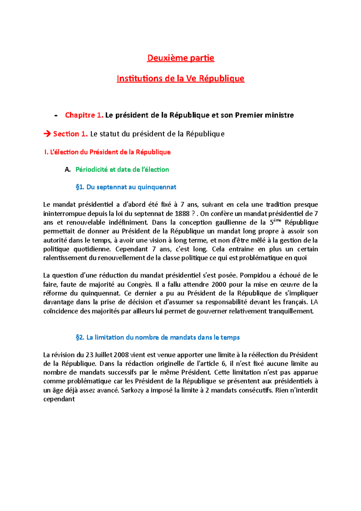 Le président de la République et son Premier ministre - Droit ...