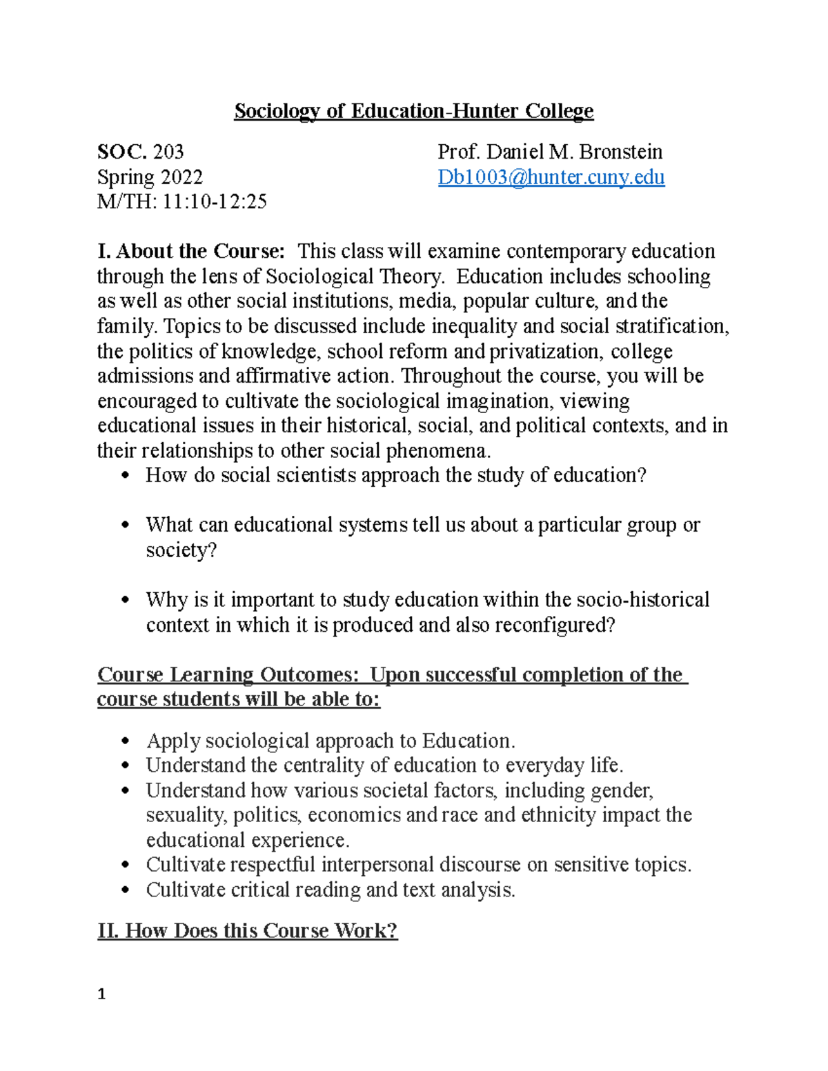 So E Spring 22 Syllabus For Education Sociology Of Education Hunter College Soc 203 Prof