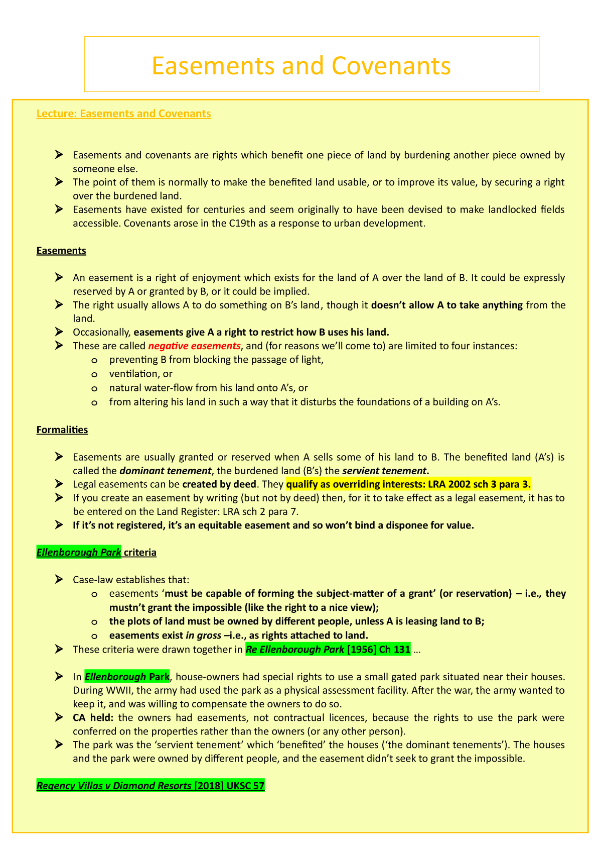 9 Easements And Covenants Easements And Covenants Lecture Easements And Covenants Easements 1454