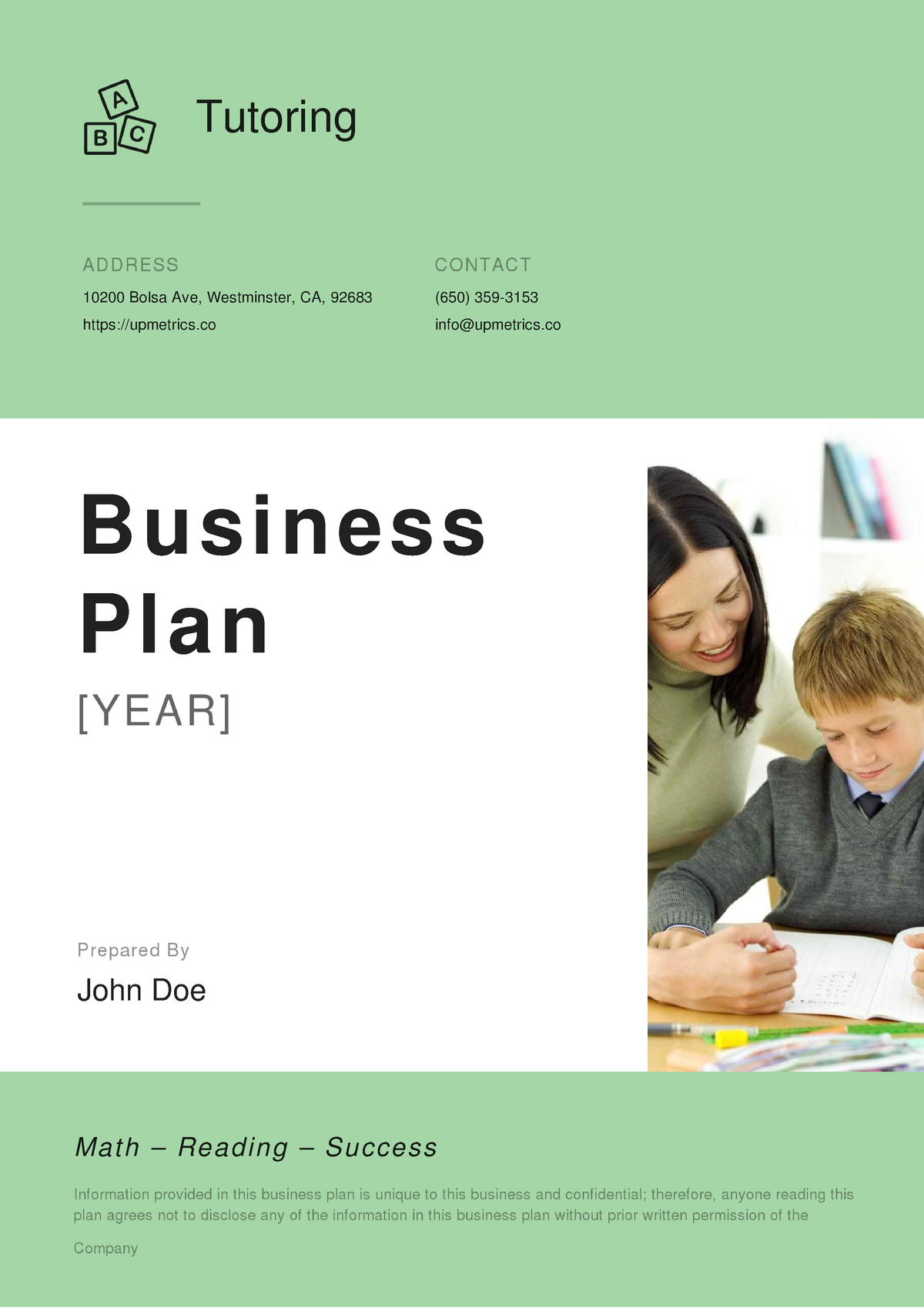 tuition centre business plan